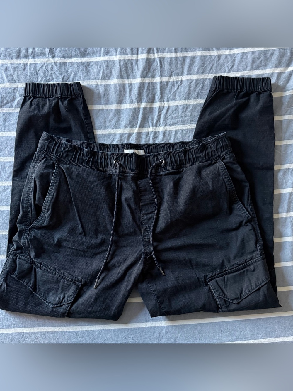 BP. Nordstrom Mens Black Drawstring Utility Cargo Jogger Pants Medium